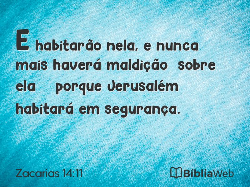 Zacarias 14:11 em imagem para compartilhar