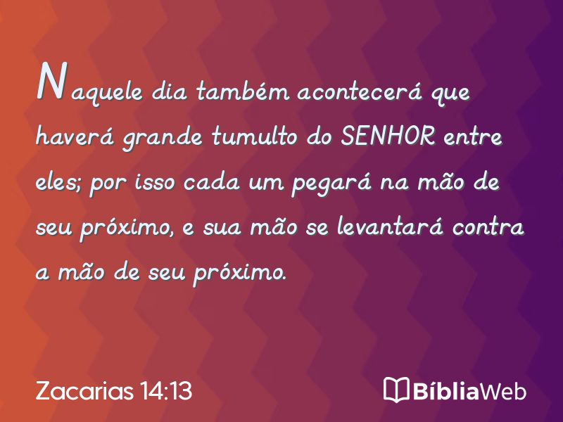 Zacarias 14:13 em imagem para compartilhar