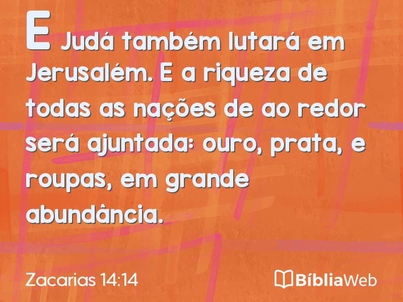 Zacarias 14:14 em imagem para compartilhar
