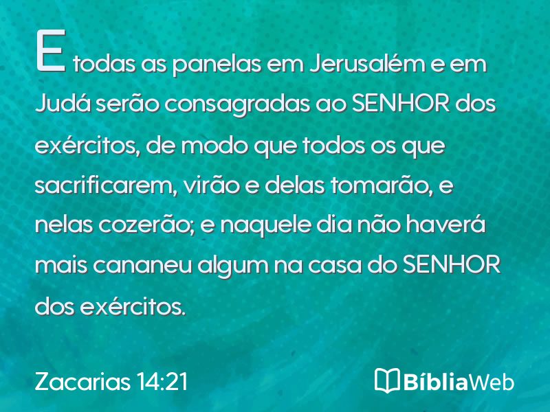 Zacarias 14:21 em imagem para compartilhar