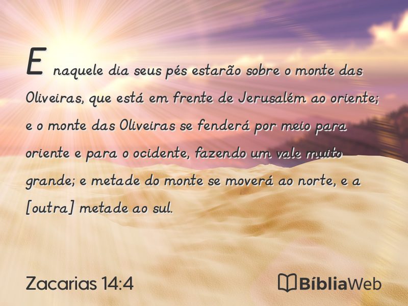 Zacarias 14:4 em imagem para compartilhar