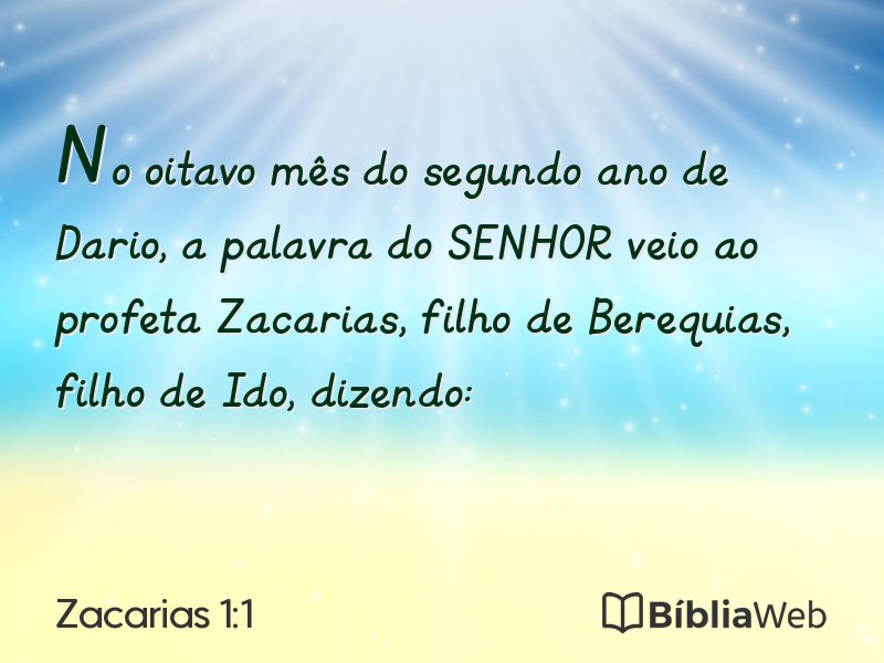 Zacarias 1:1 em imagem para compartilhar