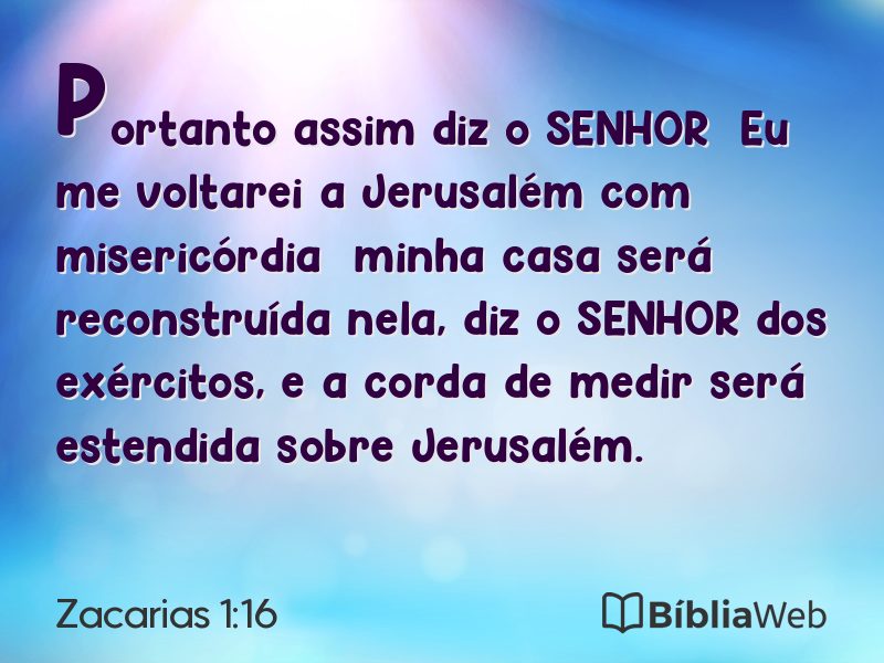 Zacarias 1:16 em imagem para compartilhar