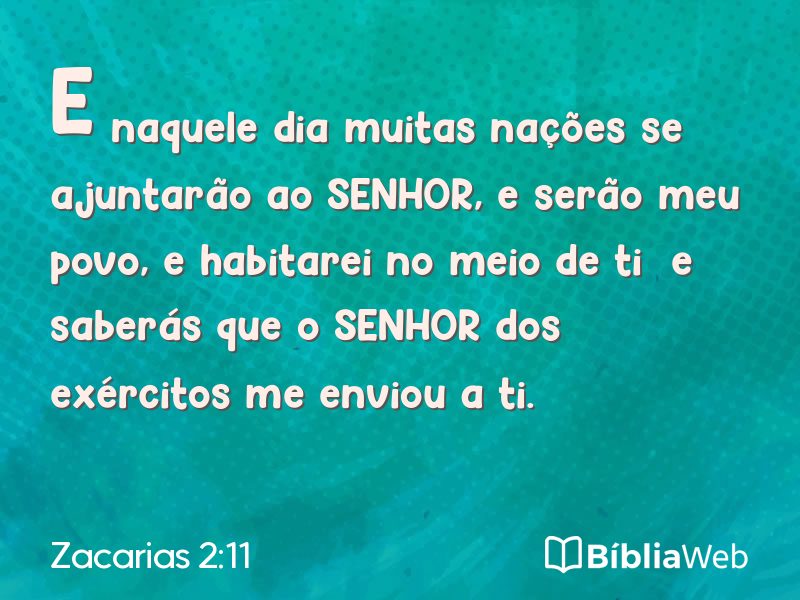 Zacarias 2:11 em imagem para compartilhar