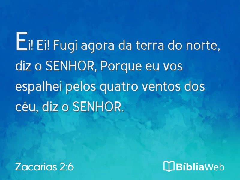 Zacarias 2:6 em imagem para compartilhar