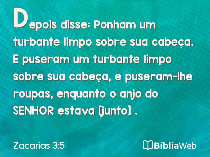 Zacarias 3:5 em imagem para compartilhar