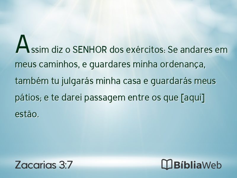 Zacarias 3:7 em imagem para compartilhar