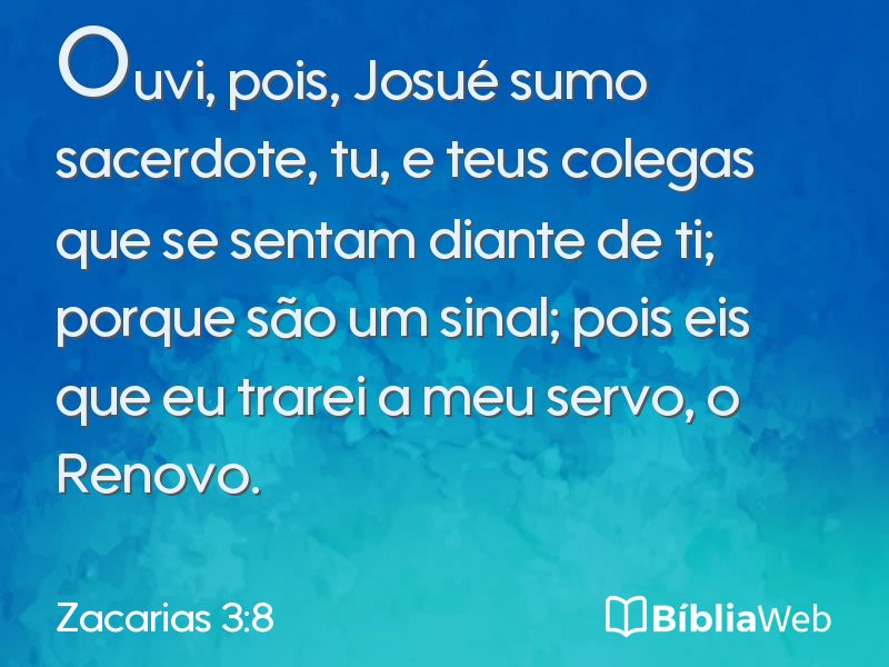 Zacarias 3:8 em imagem para compartilhar