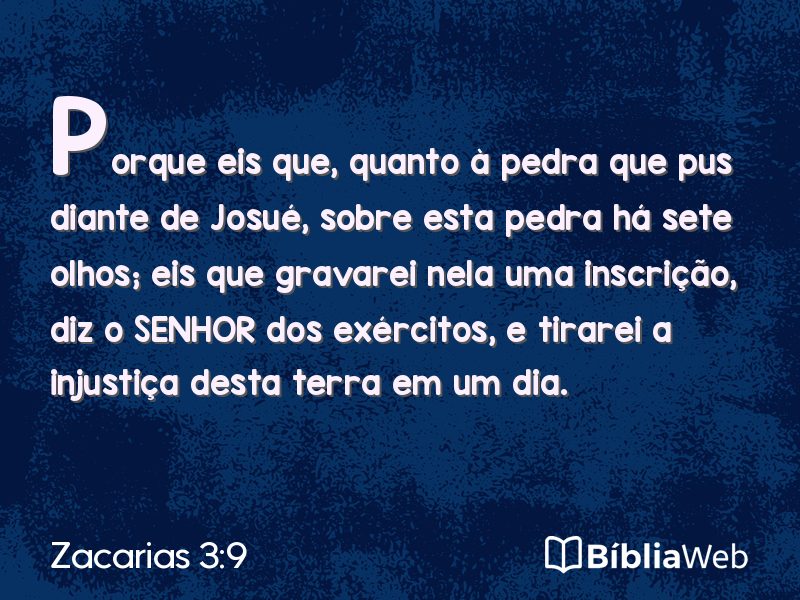 Zacarias 3:9 em imagem para compartilhar