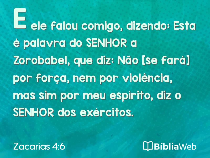 Zacarias 4:6 em imagem para compartilhar