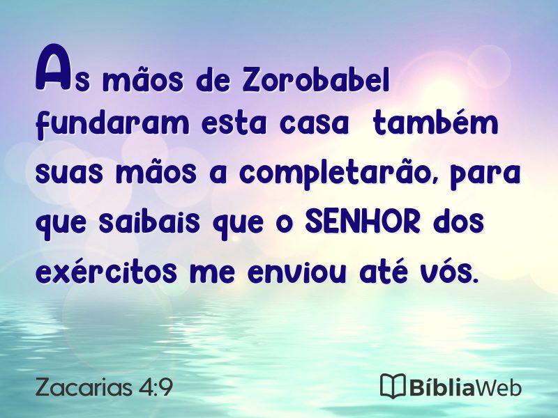 Zacarias 4:9 em imagem para compartilhar