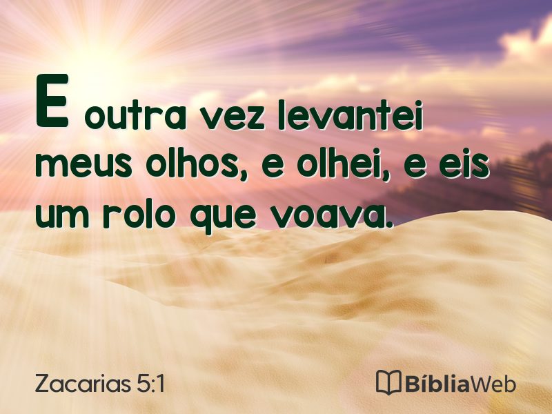 Zacarias 5:1 em imagem para compartilhar