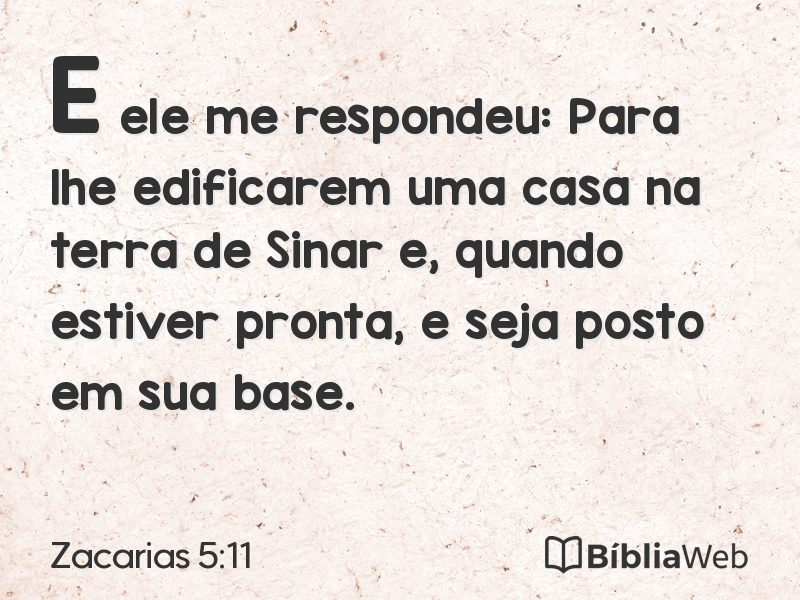 Zacarias 5:11 em imagem para compartilhar