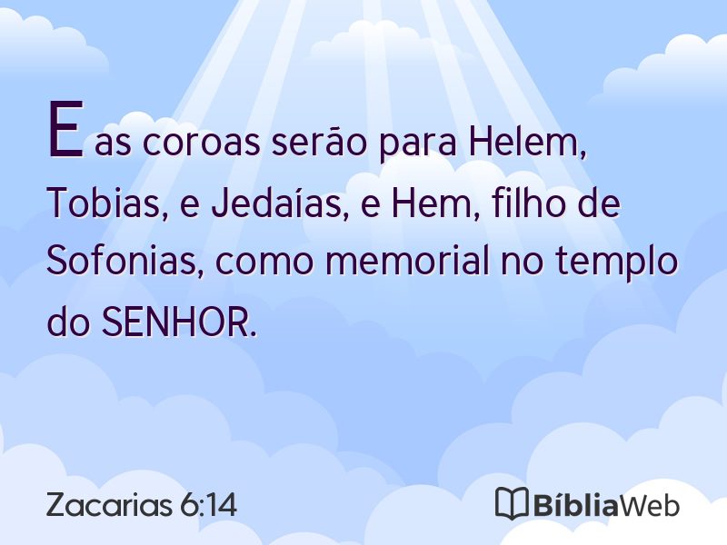 Zacarias 6:14 em imagem para compartilhar