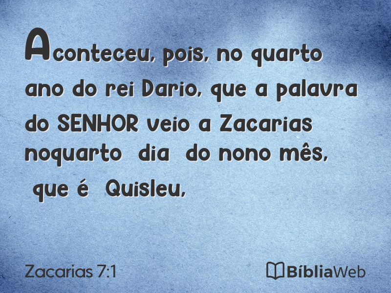 Zacarias 7:1 em imagem para compartilhar