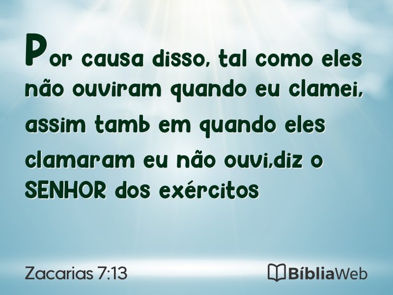 Zacarias 7:13 em imagem para compartilhar