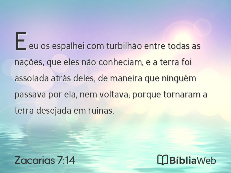 Zacarias 7:14 em imagem para compartilhar