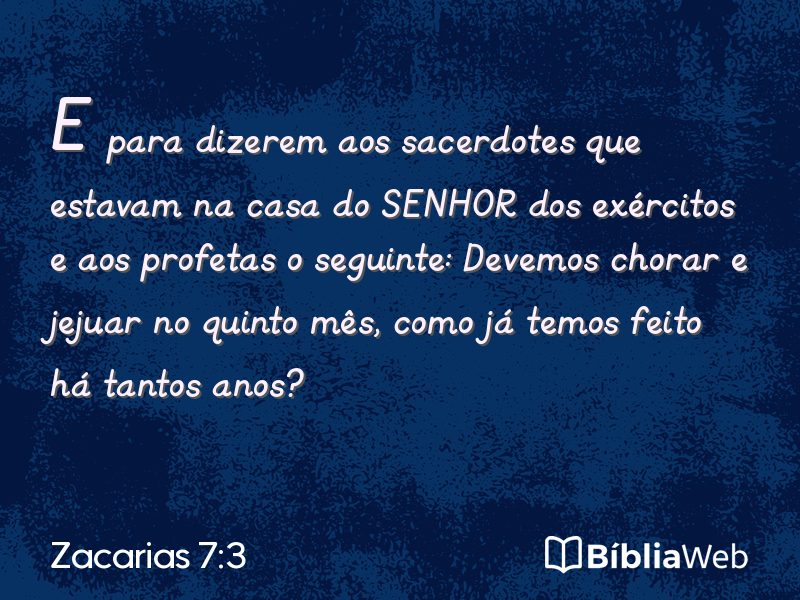 Zacarias 7:3 em imagem para compartilhar