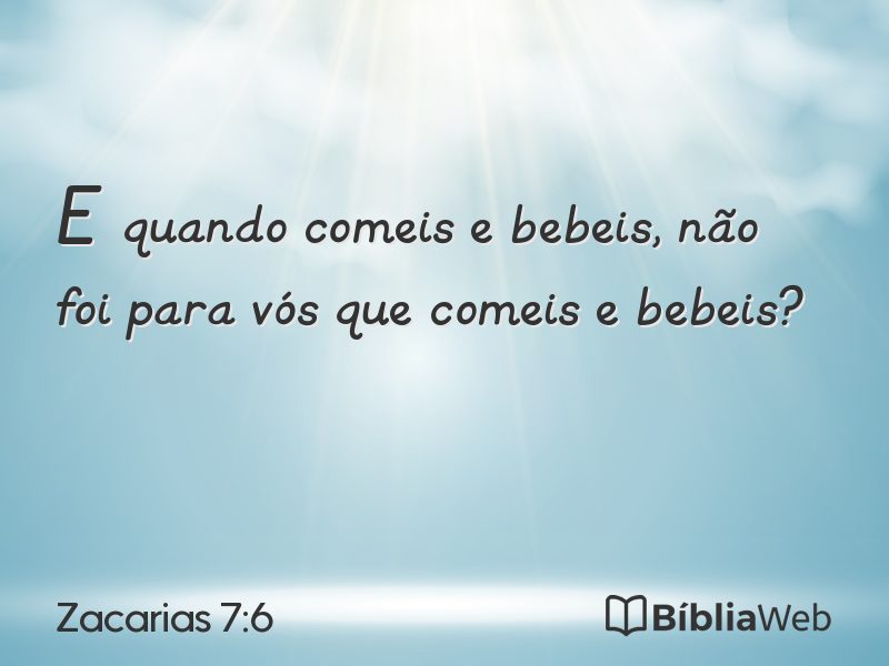 Zacarias 7:6 em imagem para compartilhar