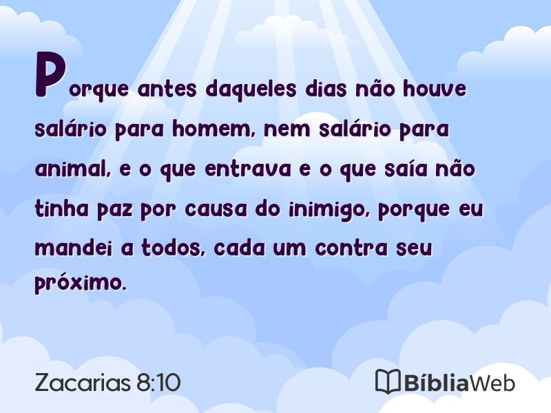 Zacarias 8:10 em imagem para compartilhar