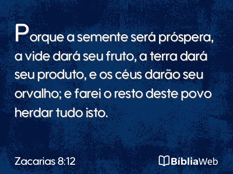 Zacarias 8:12 em imagem para compartilhar