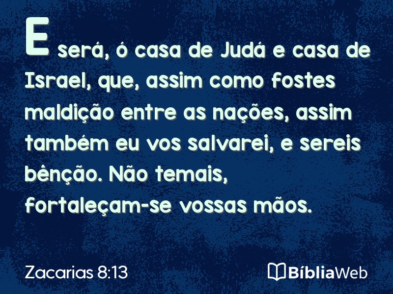 Zacarias 8:13 em imagem para compartilhar