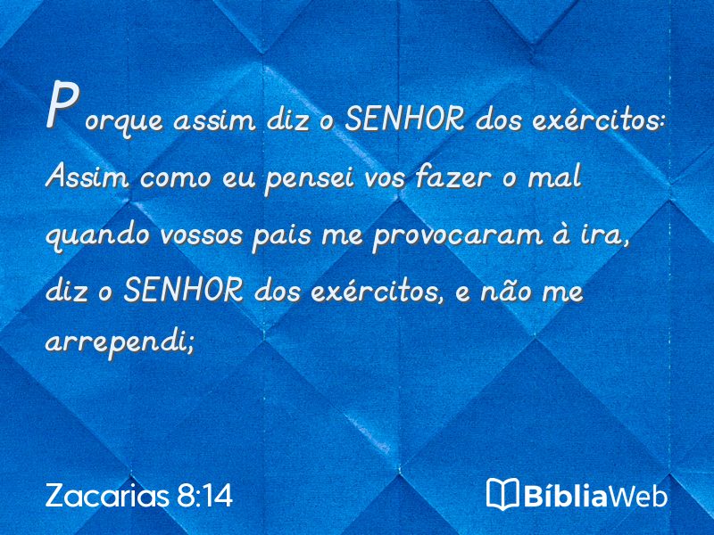 Zacarias 8:14 em imagem para compartilhar
