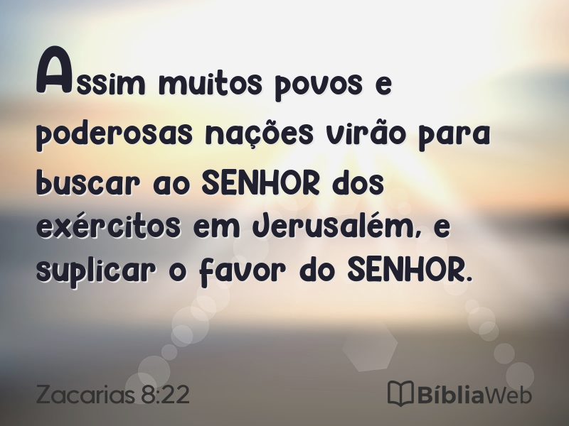 Zacarias 8:22 em imagem para compartilhar