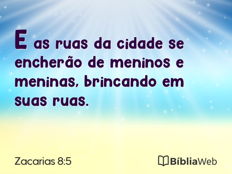 Zacarias 8:5 em imagem para compartilhar