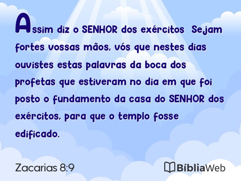 Zacarias 8:9 em imagem para compartilhar