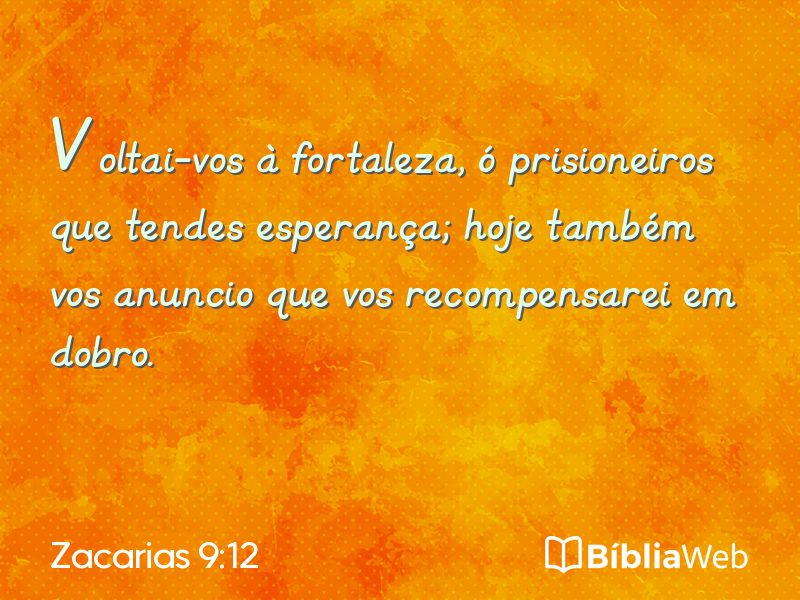 Zacarias 9:12 em imagem para compartilhar