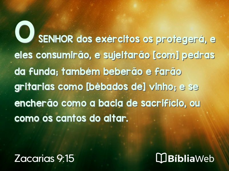 Zacarias 9:15 em imagem para compartilhar