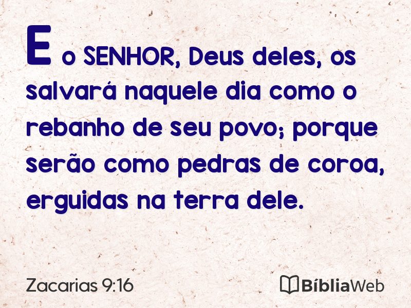 Zacarias 9:16 em imagem para compartilhar