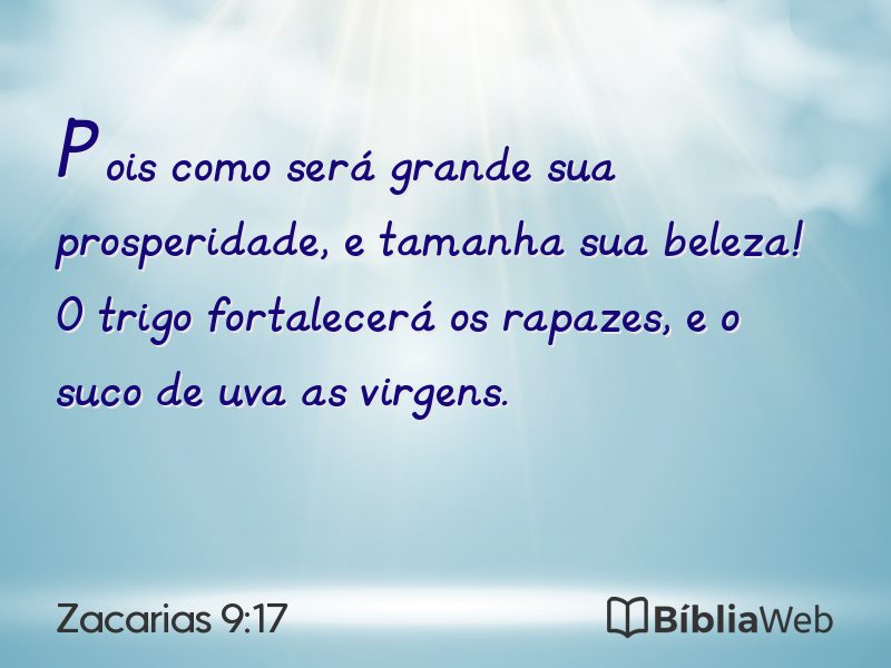 Zacarias 9:17 em imagem para compartilhar