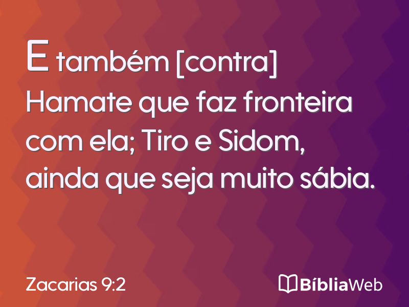 Zacarias 9:2 em imagem para compartilhar