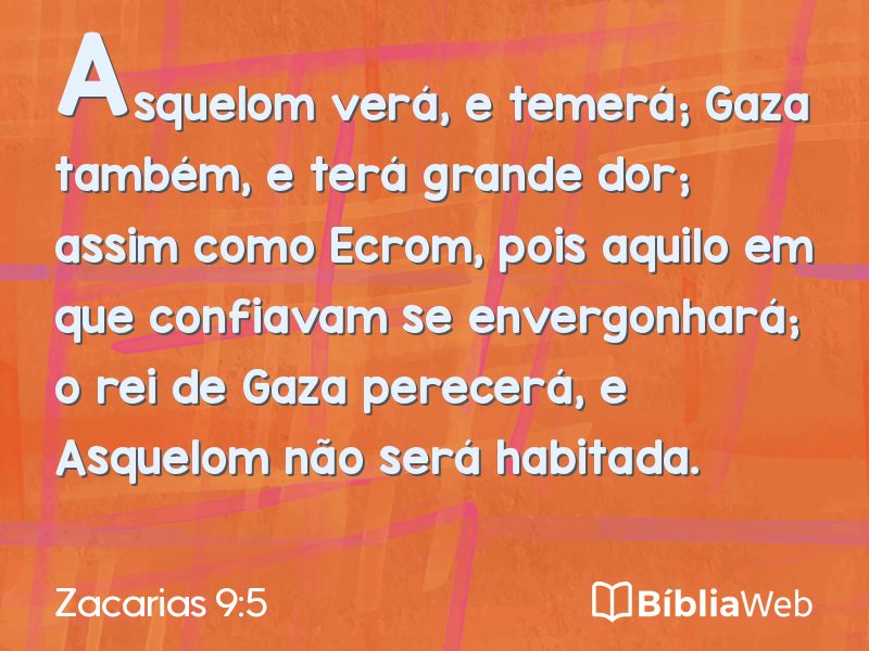 Zacarias 9:5 em imagem para compartilhar