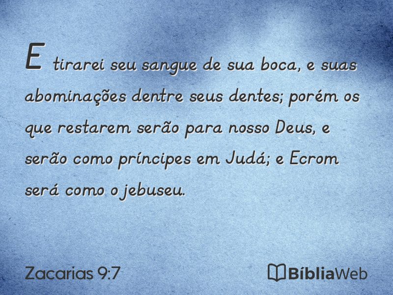 Zacarias 9:7 em imagem para compartilhar