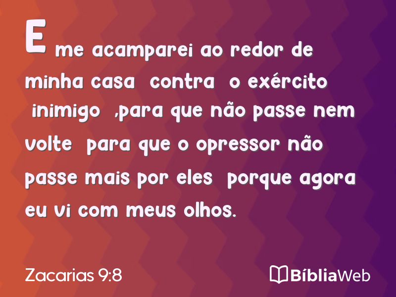 Zacarias 9:8 em imagem para compartilhar
