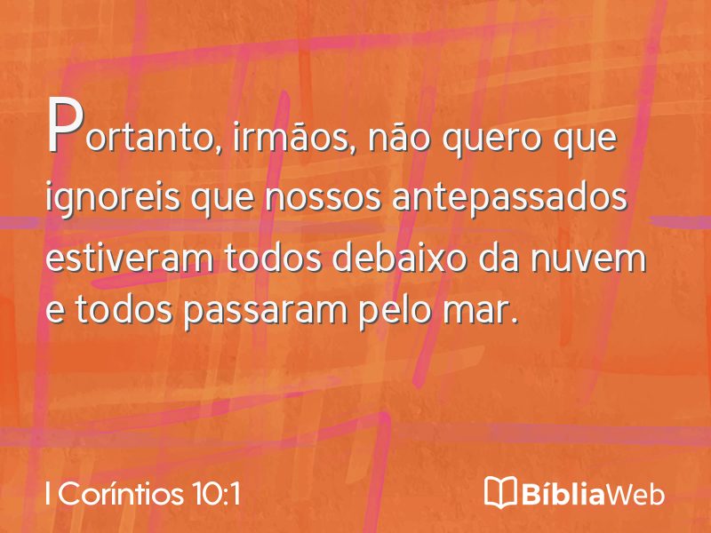I Coríntios 10:1 em imagem para compartilhar