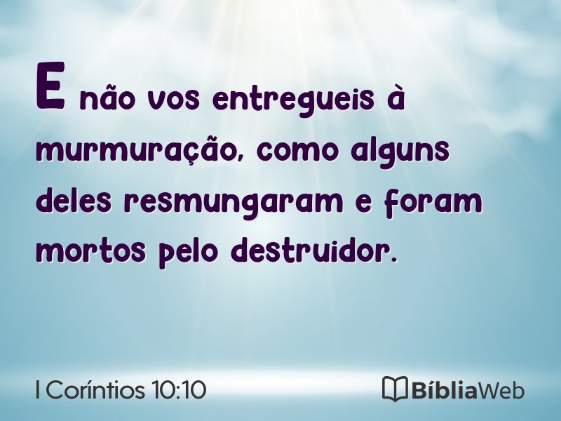 I Coríntios 10:10 em imagem para compartilhar