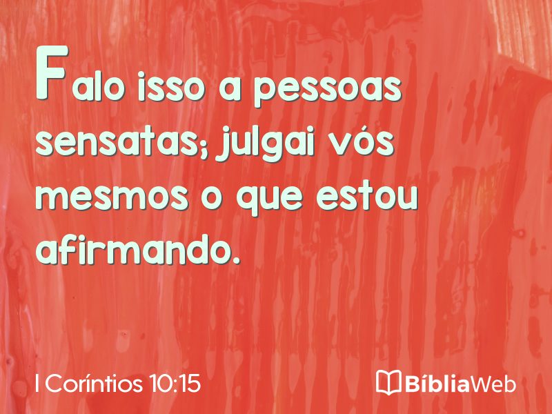 I Coríntios 10:15 em imagem para compartilhar