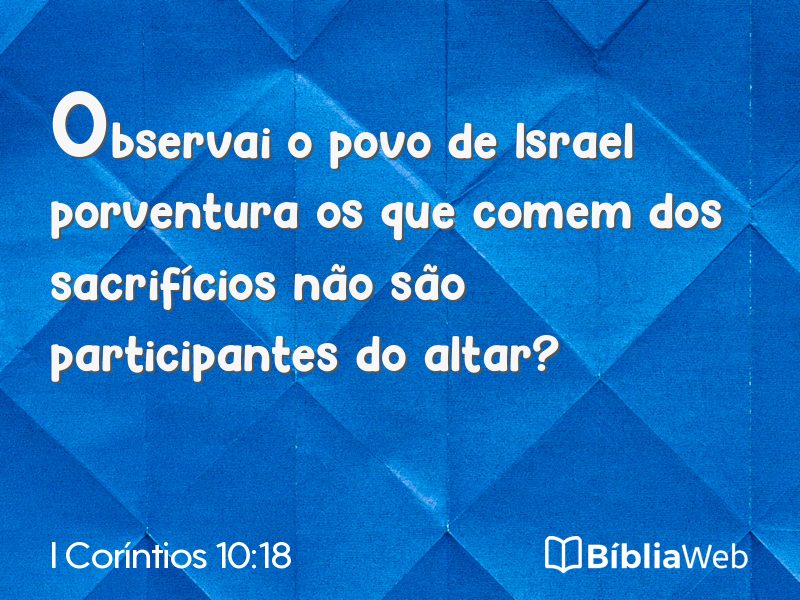 I Coríntios 10:18 em imagem para compartilhar
