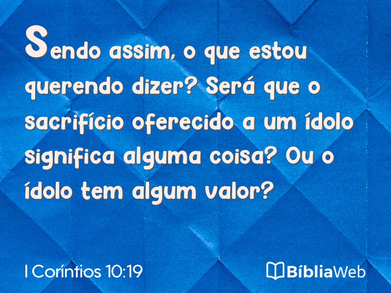 I Coríntios 10:19 em imagem para compartilhar