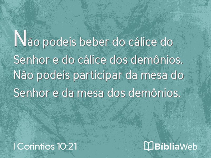 I Coríntios 10:21 em imagem para compartilhar