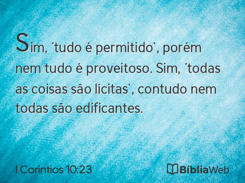 I Coríntios 10:23 em imagem para compartilhar