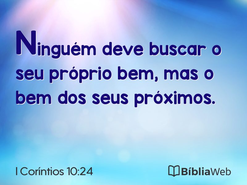 I Coríntios 10:24 em imagem para compartilhar