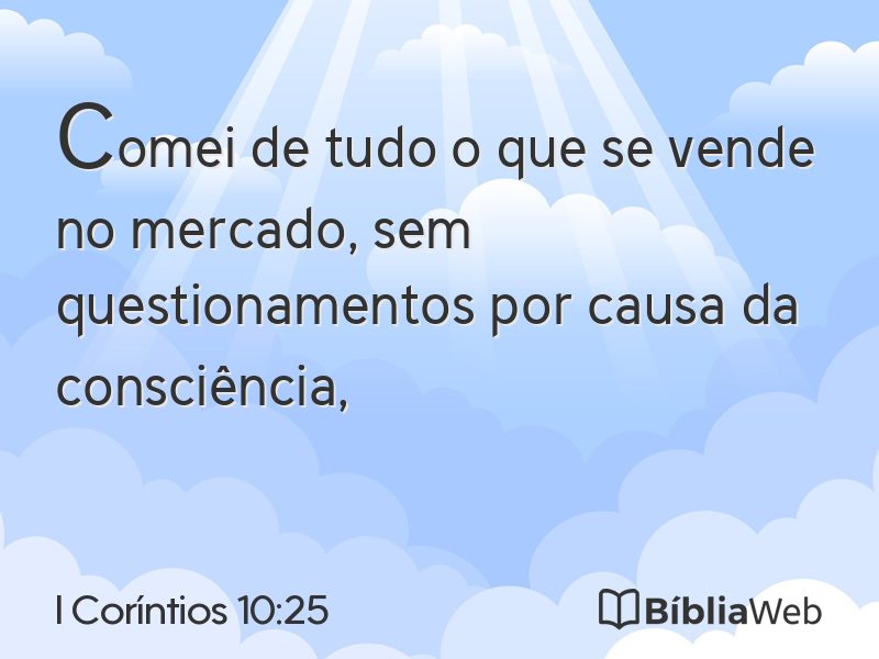 I Coríntios 10:25 em imagem para compartilhar