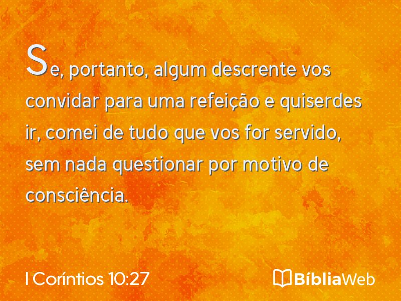 I Coríntios 10:27 em imagem para compartilhar