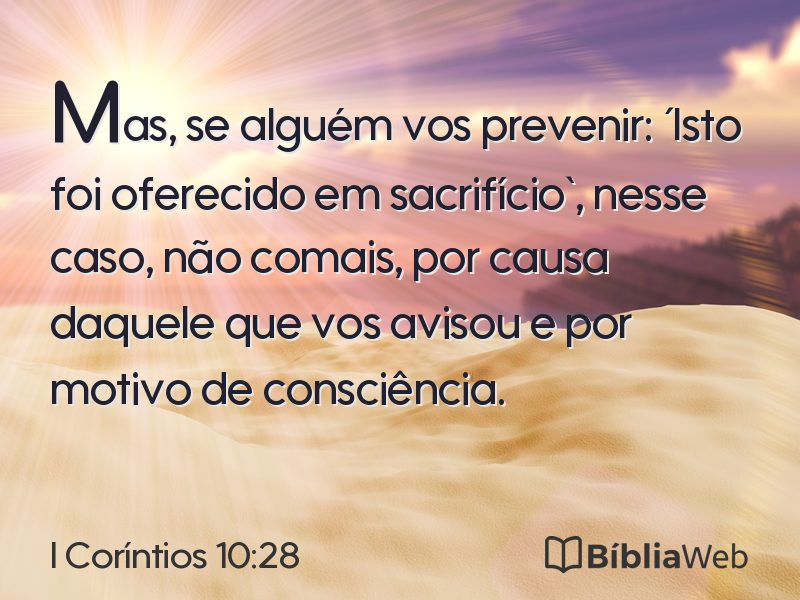 I Coríntios 10:28 em imagem para compartilhar