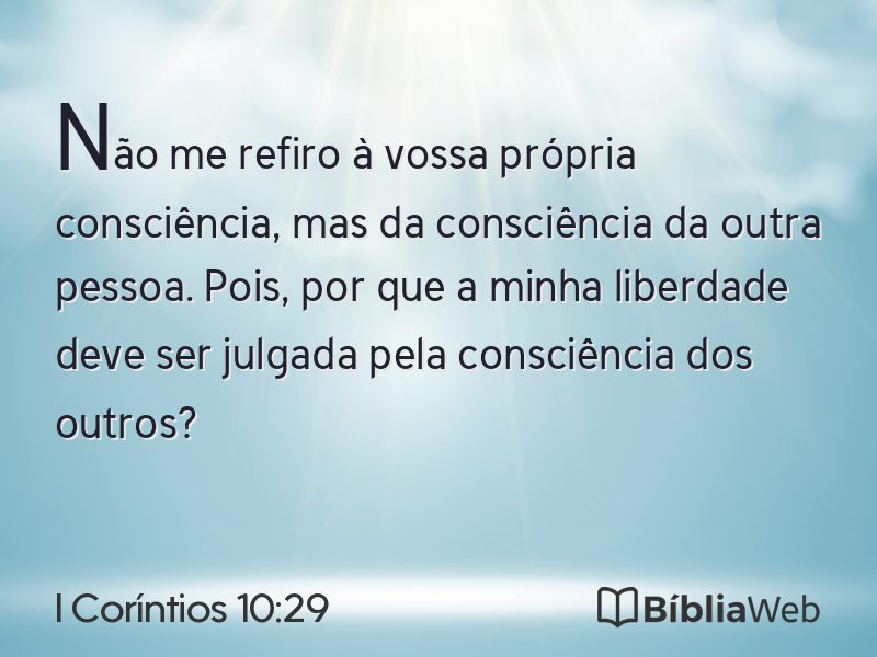 I Coríntios 10:29 em imagem para compartilhar